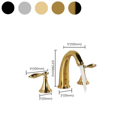 Modern Widespread Bathroom Faucet Double Handle Brass