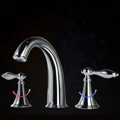 Modern Widespread Bathroom Faucet Double Handle Brass