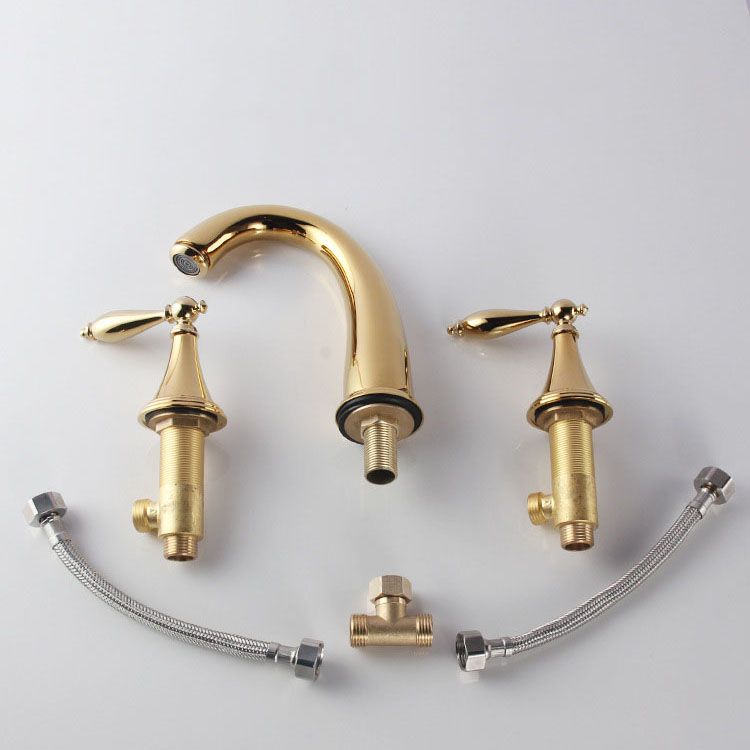 Modern Widespread Bathroom Faucet Double Handle Brass