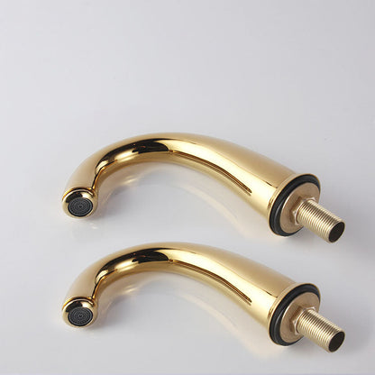 Modern Widespread Bathroom Faucet Double Handle Brass
