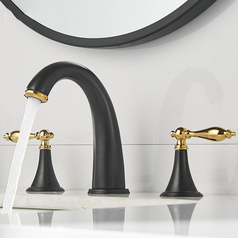 Modern Widespread Bathroom Faucet Double Handle Brass