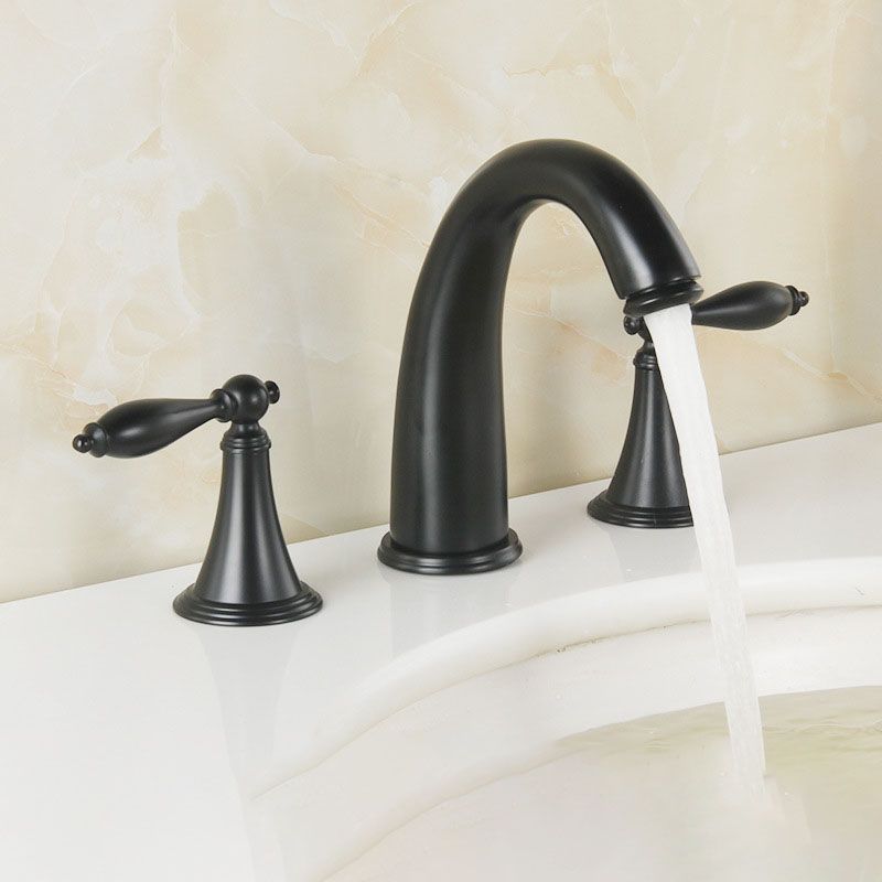 Modern Widespread Bathroom Faucet Double Handle Brass