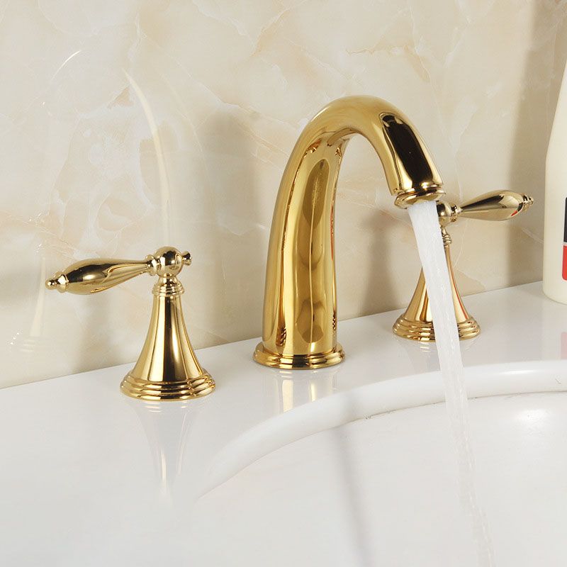 Modern Widespread Bathroom Faucet Double Handle Brass