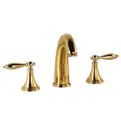Modern Widespread Bathroom Faucet Double Handle Brass
