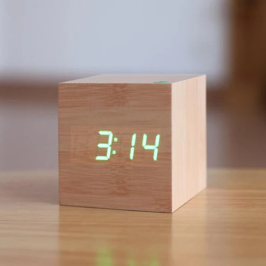 Modern Wooden Digital LED Alarm Clock
