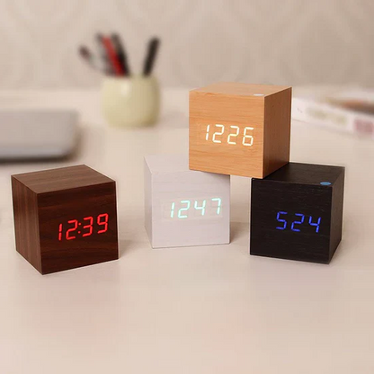 Modern Wooden Digital LED Alarm Clock