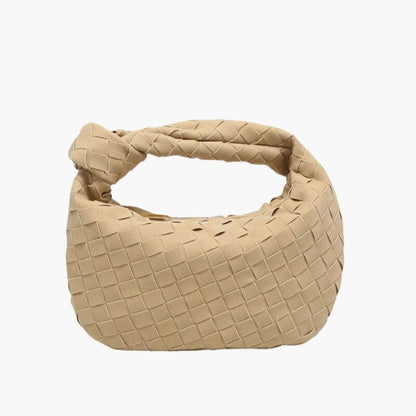 Molizon – Women's Mini Suede Shoulder Bag with Woven Knot Design