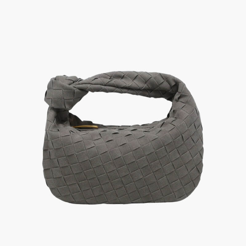 Molizon – Women's Mini Suede Shoulder Bag with Woven Knot Design