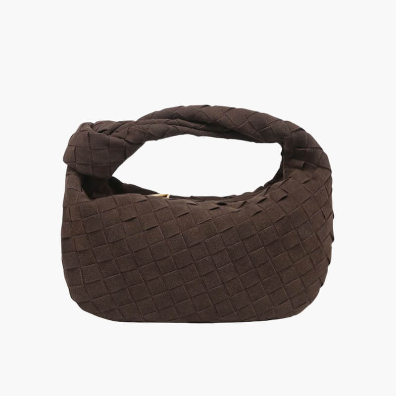 Molizon – Women's Mini Suede Shoulder Bag with Woven Knot Design