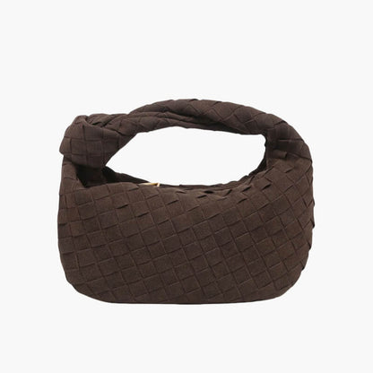 Molizon – Women's Mini Suede Shoulder Bag with Woven Knot Design