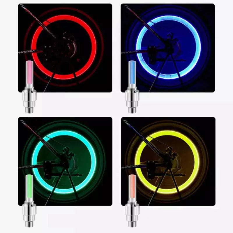 Motion Activated LED Valve Lights for Bicycles and Motorcycles