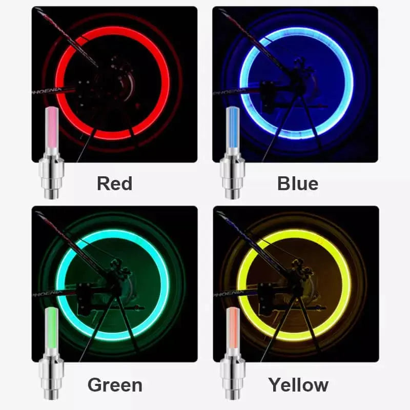 Motion Activated LED Valve Lights for Bicycles and Motorcycles