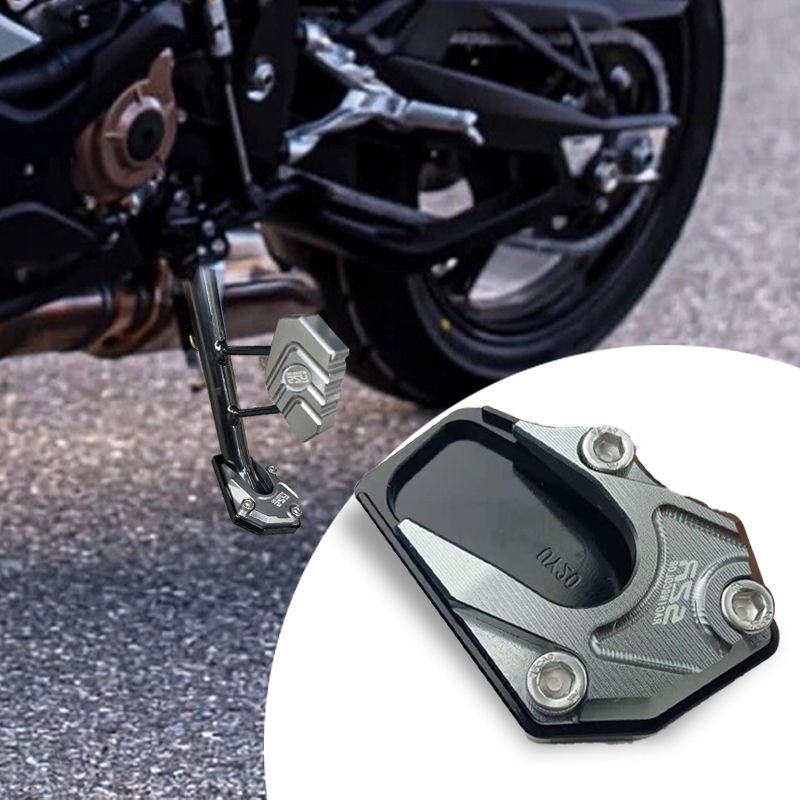 Motorcycle Kickstand Extension Pad Aluminum Side Stand Plate