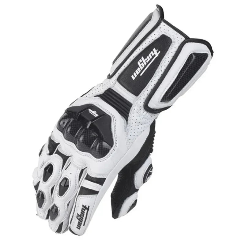 Motorcycle Riding Gloves Genuine Leather Carbon Knuckle Touchscreen