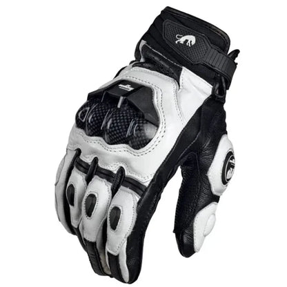 Motorcycle Riding Gloves Genuine Leather Carbon Knuckle Touchscreen