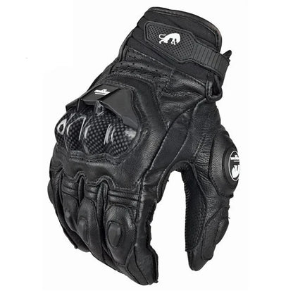 Motorcycle Riding Gloves Genuine Leather Carbon Knuckle Touchscreen