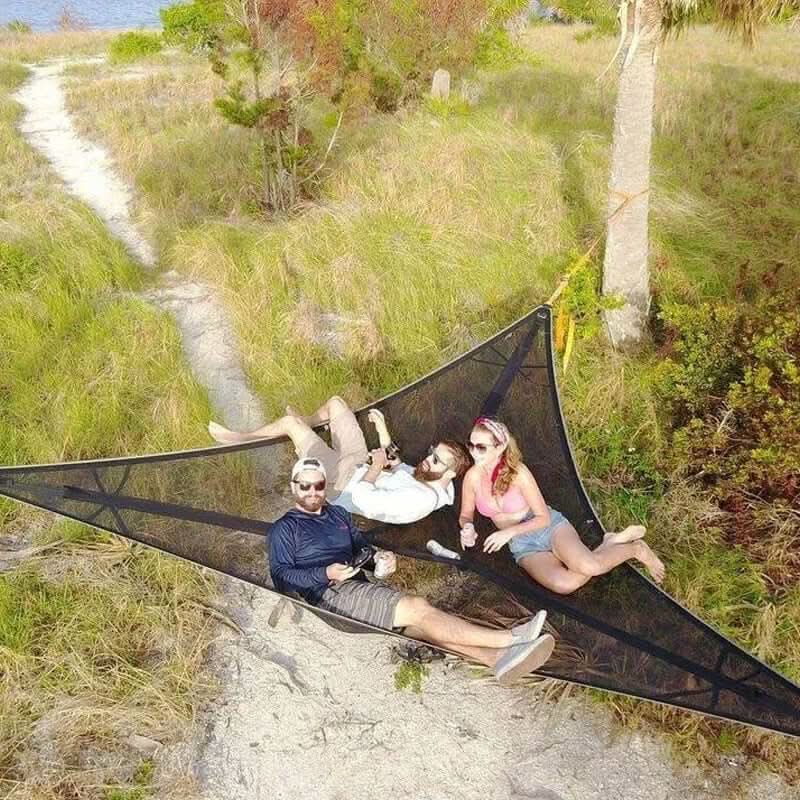 Multi Person Camping Hammock with Three Point Anchor Support