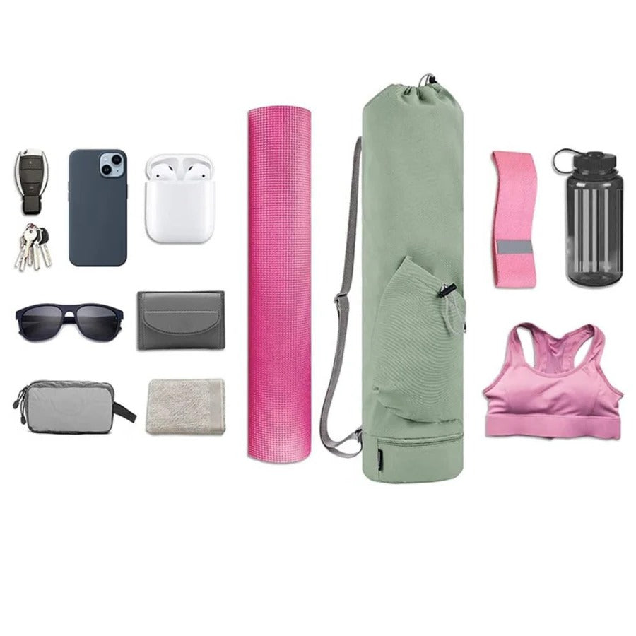 Multi Pocket Yoga Mat Carrier Bag with Wet Storage Compartment