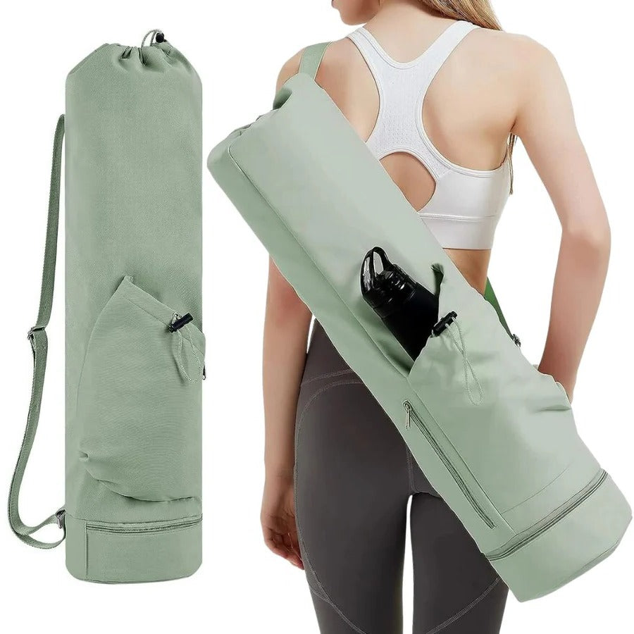 Multi Pocket Yoga Mat Carrier Bag with Wet Storage Compartment