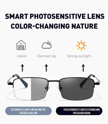 Multifocal Photochromic Reading Glasses Blue Light Filter