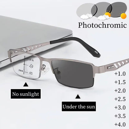 Multifocal Photochromic Reading Glasses Blue Light Filter