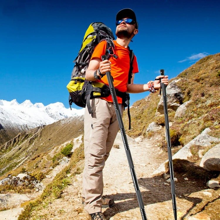 Multifunctional Foldable Hiking Stick Aluminum Alloy Trekking Pole