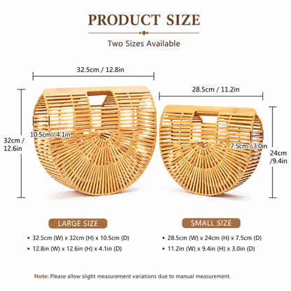 Natural Bamboo Woven Women's Handbag