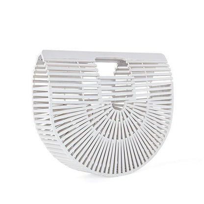 Natural Bamboo Woven Women's Handbag