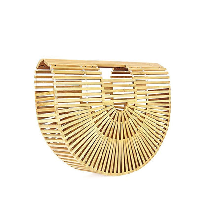 Natural Bamboo Woven Women's Handbag