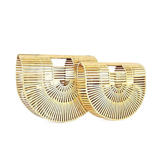 Natural Bamboo Woven Women's Handbag