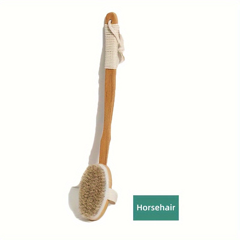 Natural Boar Bristle Back Bath Brush Long Handle