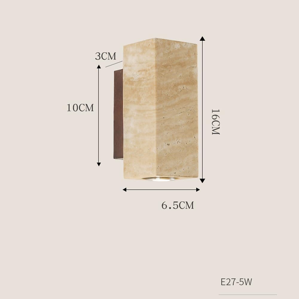 Natural Travertine LED Wall Light Modern Stone Sconce
