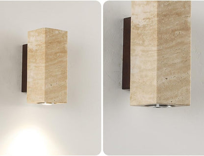 Natural Travertine LED Wall Light Modern Stone Sconce