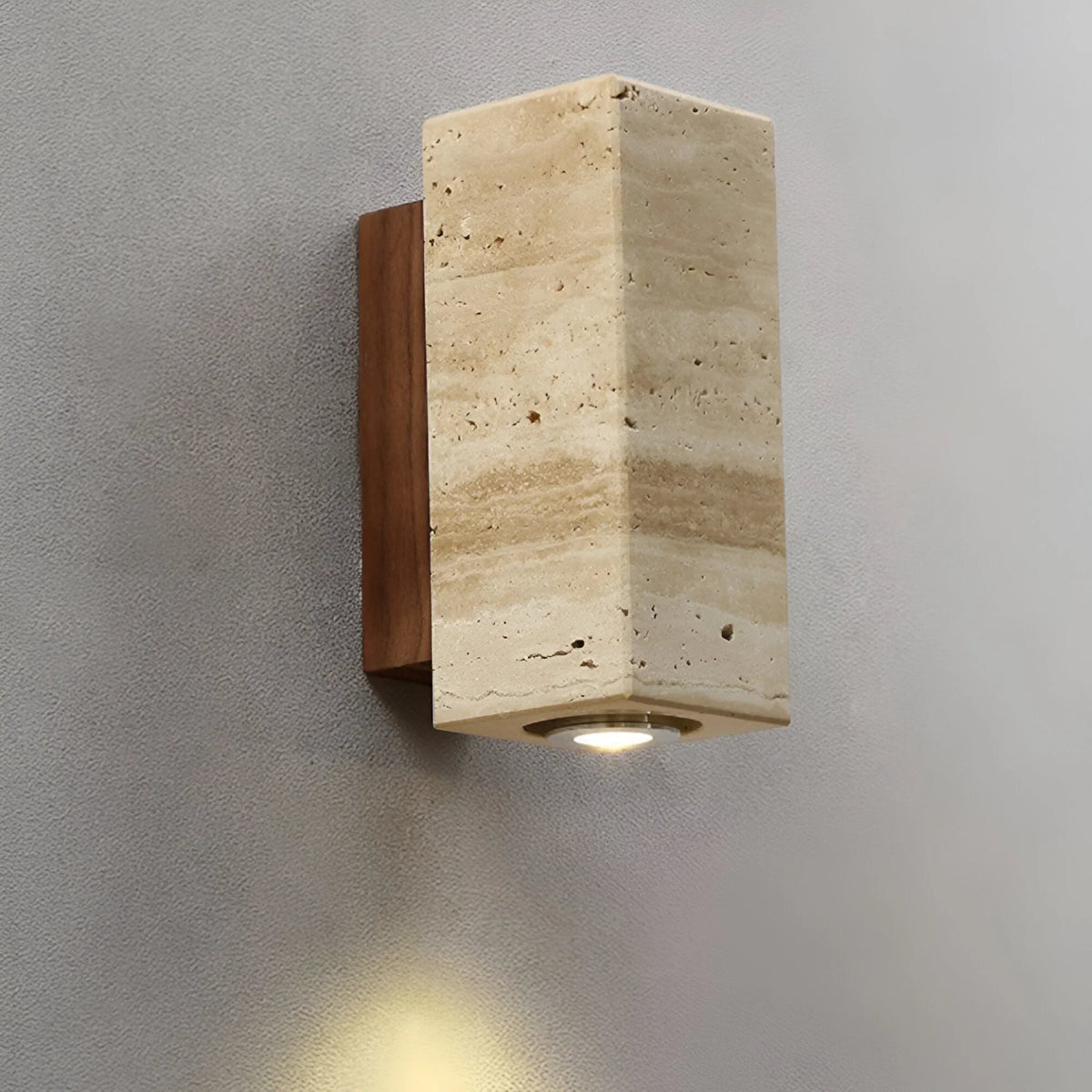 Natural Travertine LED Wall Light Modern Stone Sconce