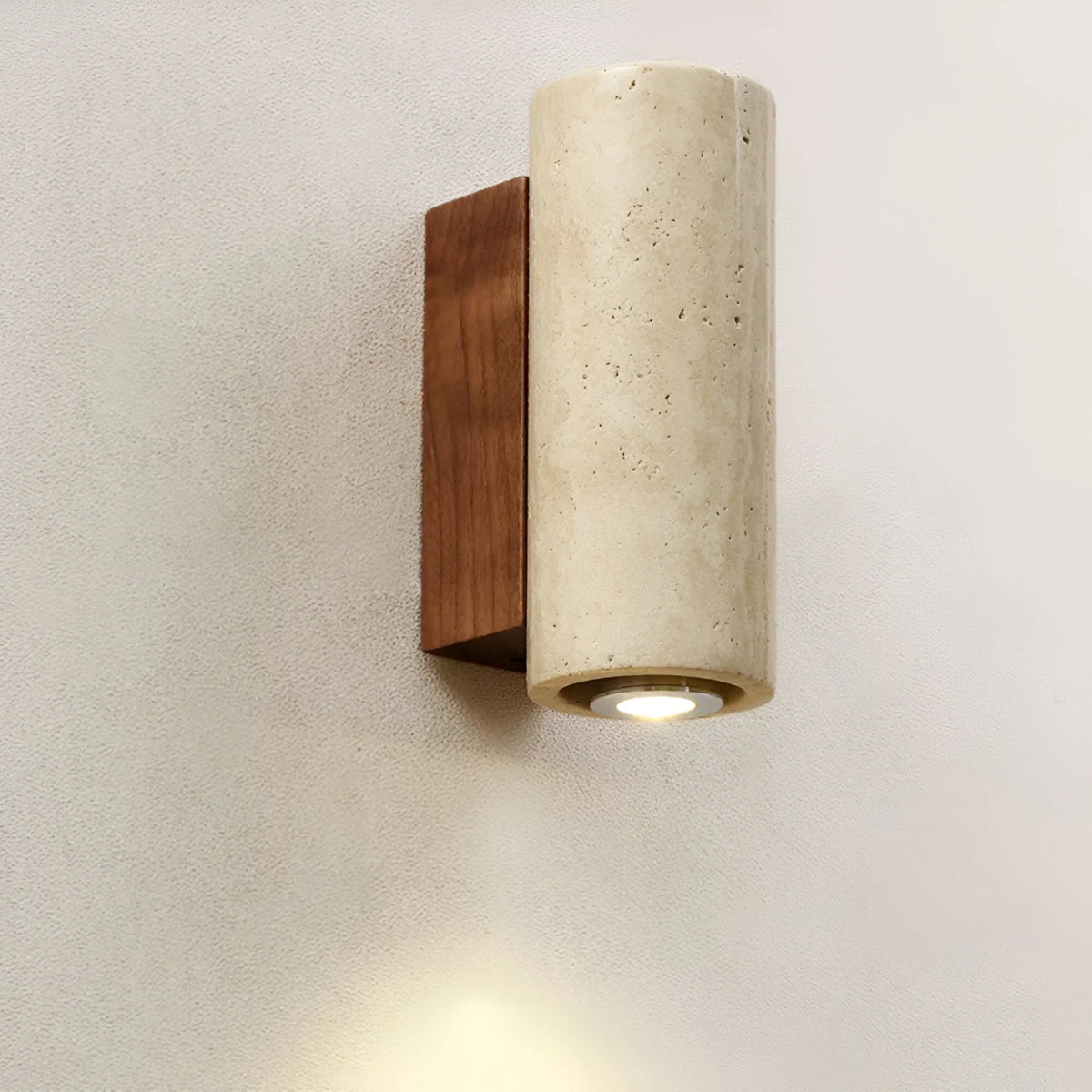 Natural Travertine LED Wall Light Modern Stone Sconce