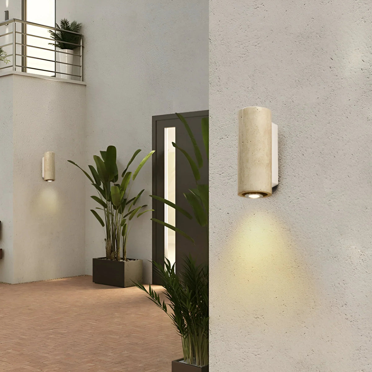 Natural Travertine LED Wall Light Modern Stone Sconce