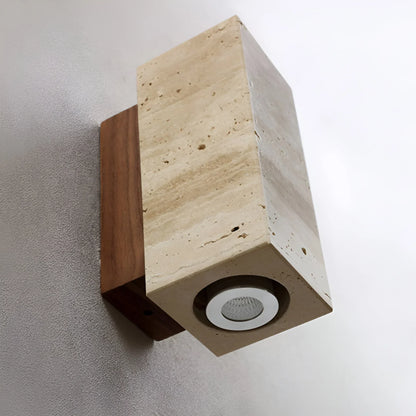 Natural Travertine LED Wall Light Modern Stone Sconce