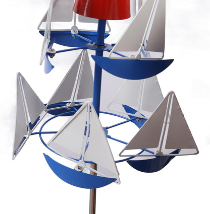 Nautical Kinetic Wind Spinner Metal Garden Sculpture
