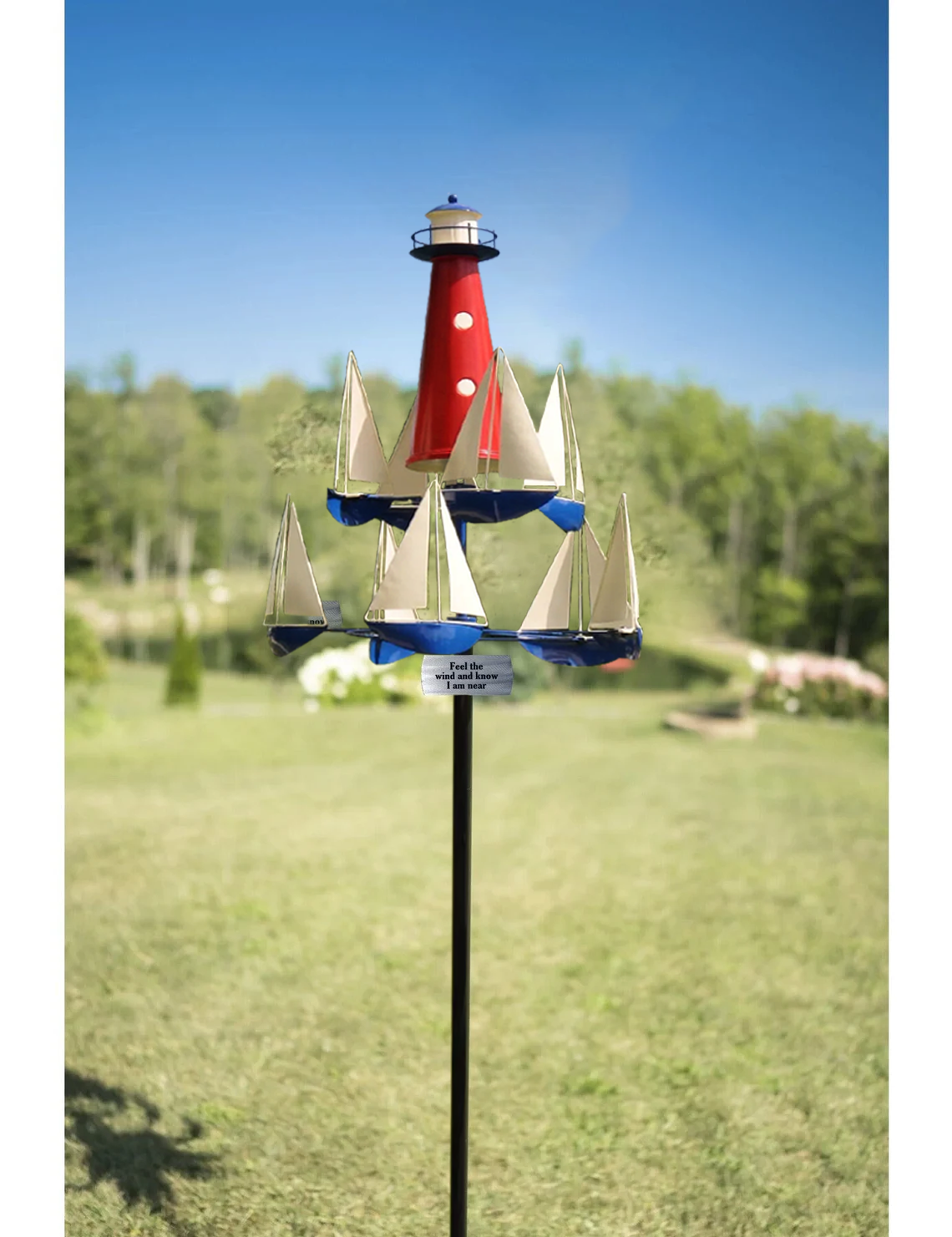 Nautical Kinetic Wind Spinner Metal Garden Sculpture