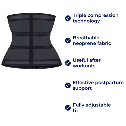 Neoprene Waist Trainer Belt Triple Compression Body Shaper