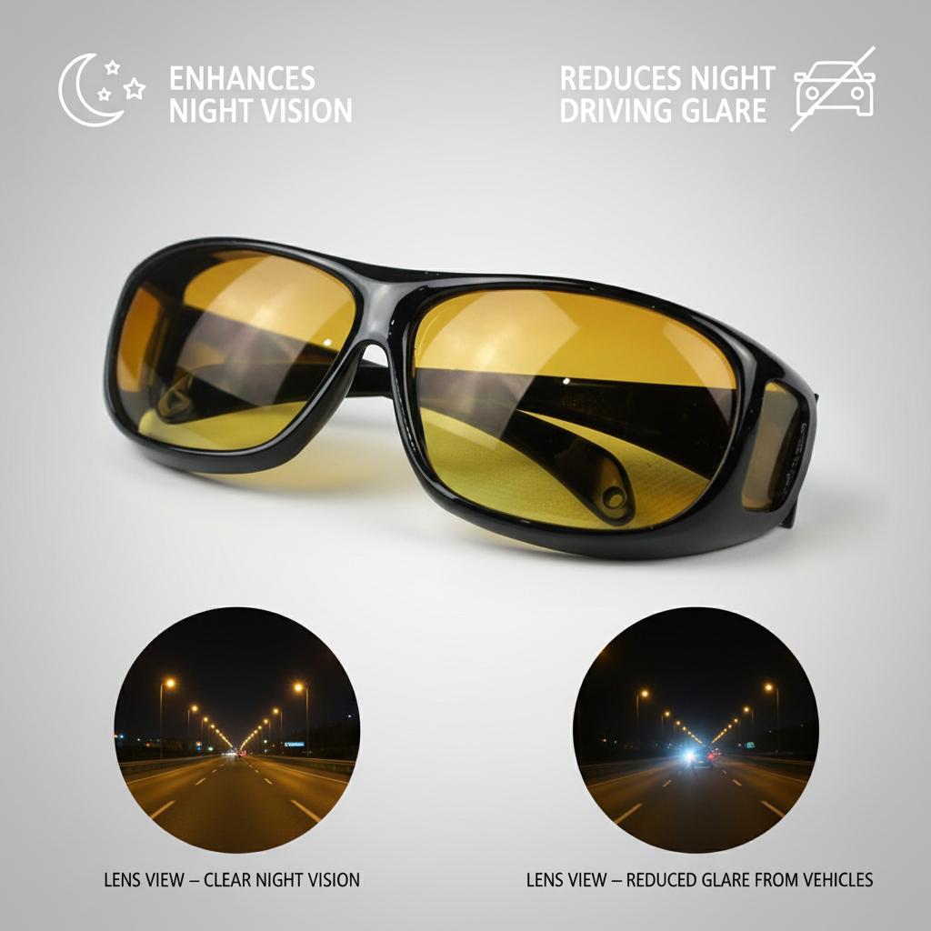 Night Driving Glasses with Polarized Glare Reducing Lenses