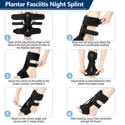 Night Splint for Plantar Fasciitis Adjustable Foot Support Brace