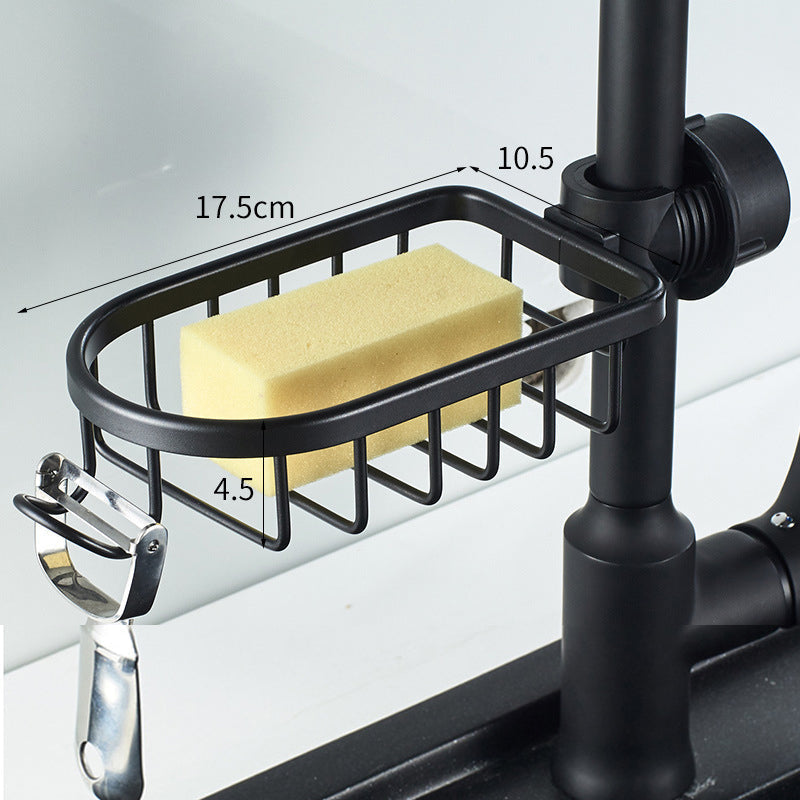 No Drill Aluminum Shower Caddy with Hooks