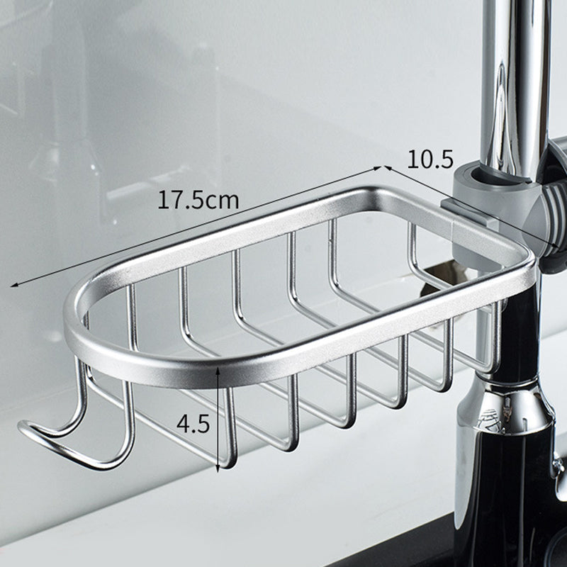 No Drill Aluminum Shower Caddy with Hooks