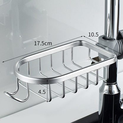 No Drill Aluminum Shower Caddy with Hooks
