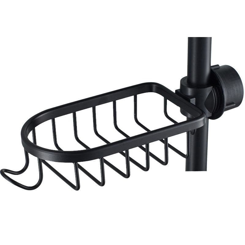 No Drill Aluminum Shower Caddy with Hooks