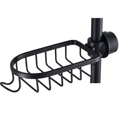No Drill Aluminum Shower Caddy with Hooks