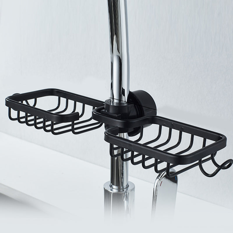 No Drill Aluminum Shower Caddy with Hooks