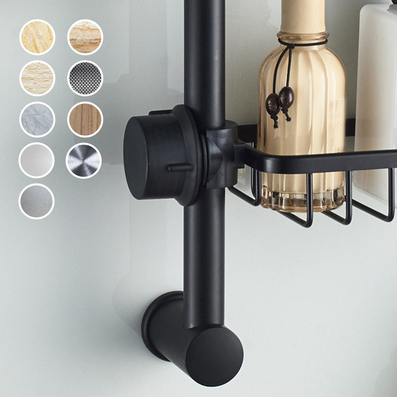 No Drill Aluminum Shower Caddy with Hooks