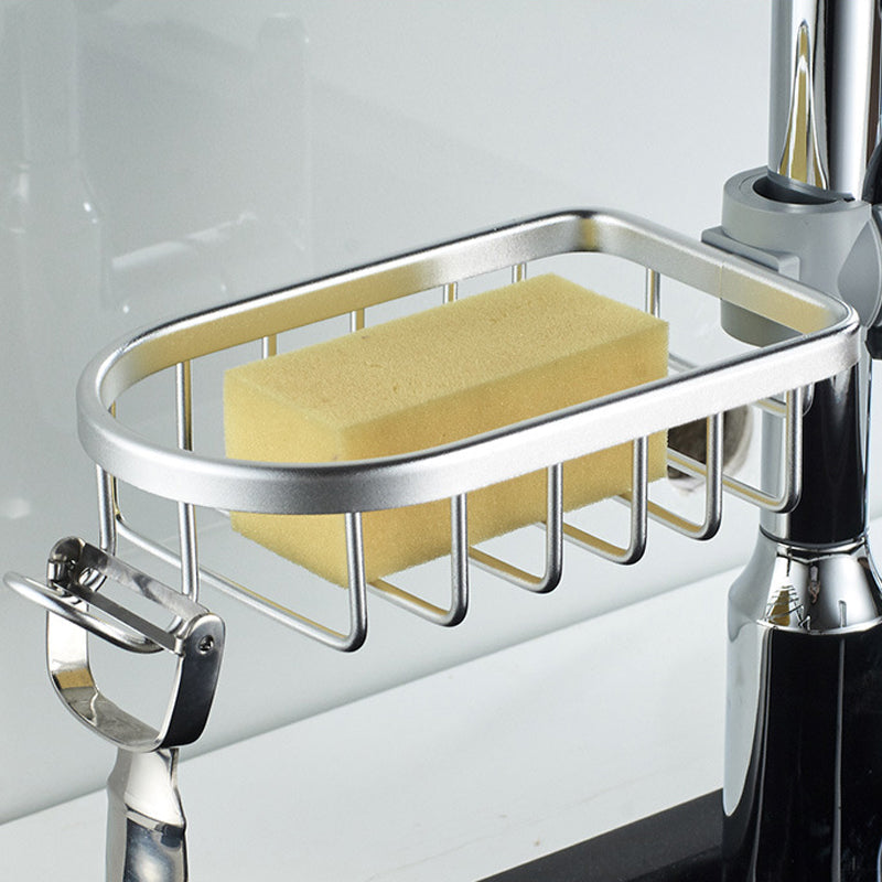 No Drill Aluminum Shower Caddy with Hooks